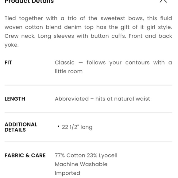 Loft Women's Blue Denim Top - Picture 3 of 3